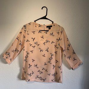 Women 3/4 sleeves cream top - US 2